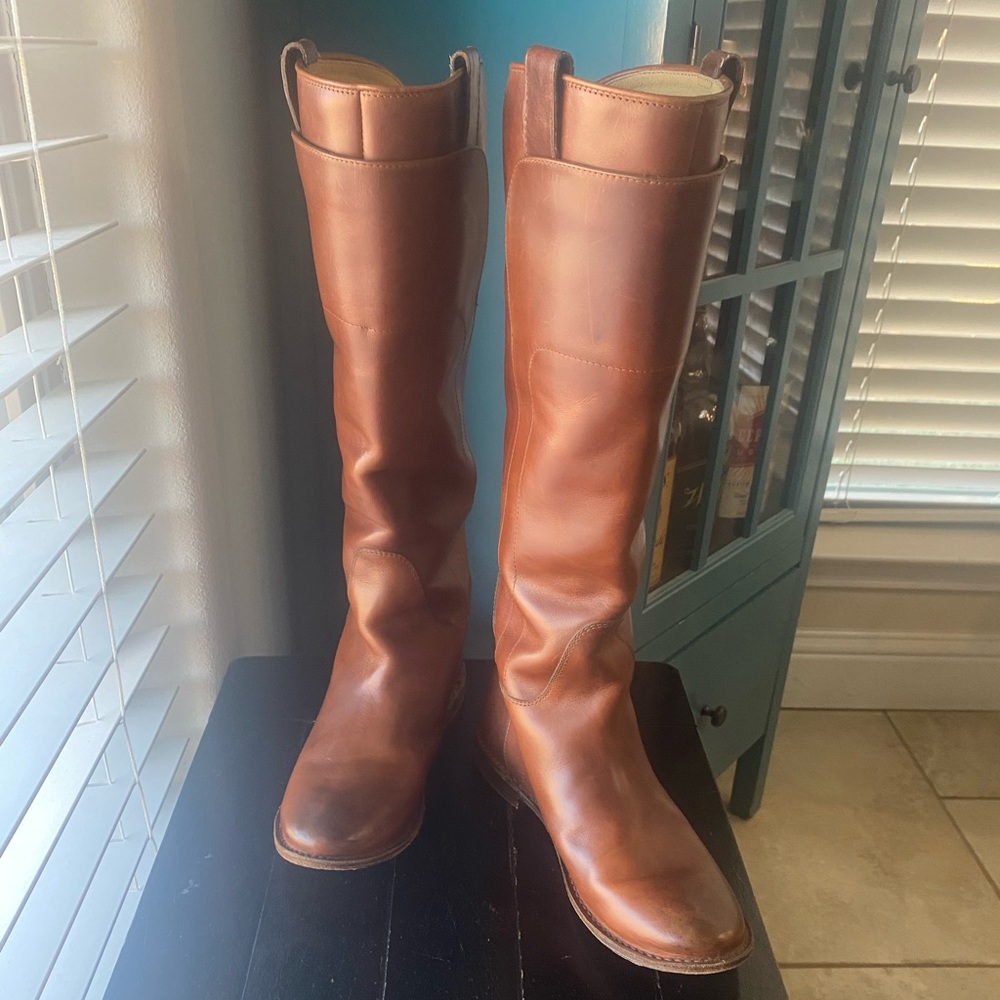 Frye Paige Riding Boots Brown/Cognac 6.5
